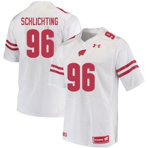Men's Wisconsin Badgers NCAA #96 Conor Schlichting White Authentic Under Armour Stitched College Football Jersey HO31X10LR